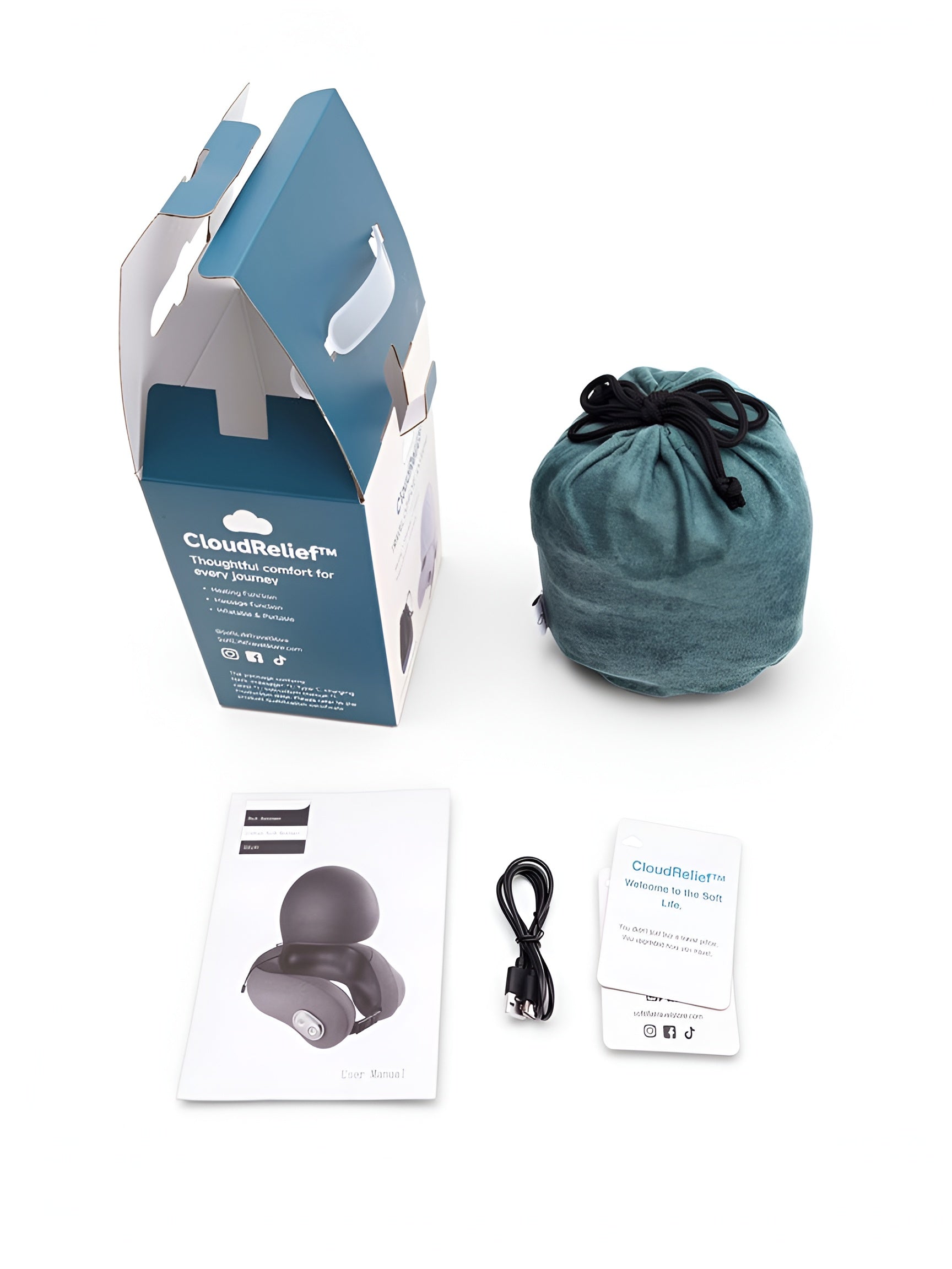 CloudRelief - Inflatable Heated Massage Travel Pillow
